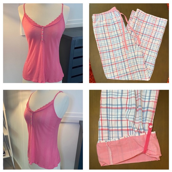 Victoria's Secret Other - Pajamas Set - VS pink tank & GAP body plaid pants